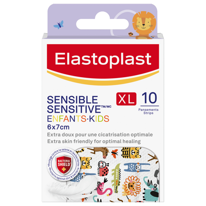 Sensible XL Kinderpflaster 6x7 cm Elastoplast - Packung mit 10 Pflastern
