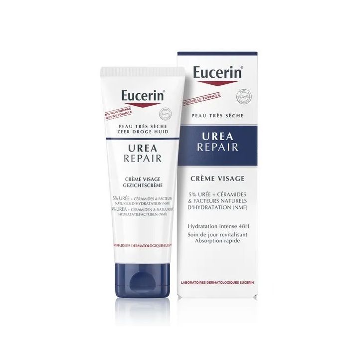 Urea Repair Gesichtscreme 5% Urea für sehr trockene Haut Eucerin - Tube mit 50 ml