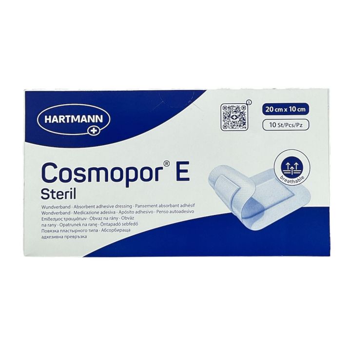 Cosmopor E Steril absorbierende, haftende Wundauflage Hartmann - Schachtel mit 10 Wundauflagen (20x10cm)