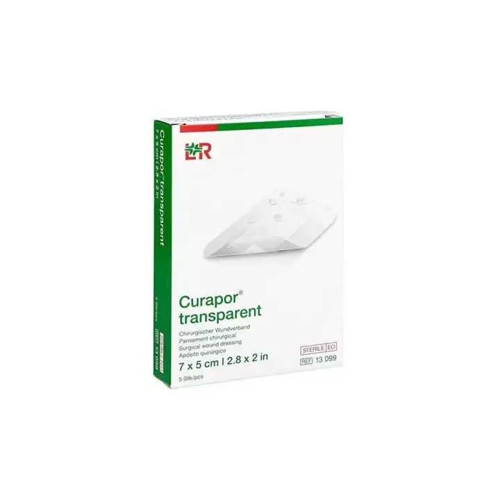 Curapor sterile transparente chirurgische Verbände Lohmann Rauscher - Packung mit 5 Verbänden 8x10cm