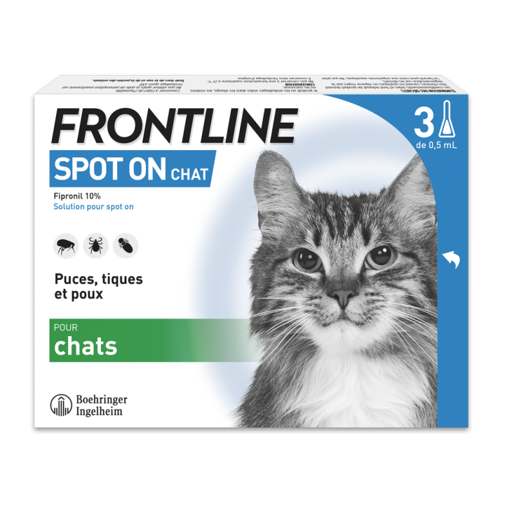 Spot On Chat Frontline - 3 Pipetten à 0,5 ml