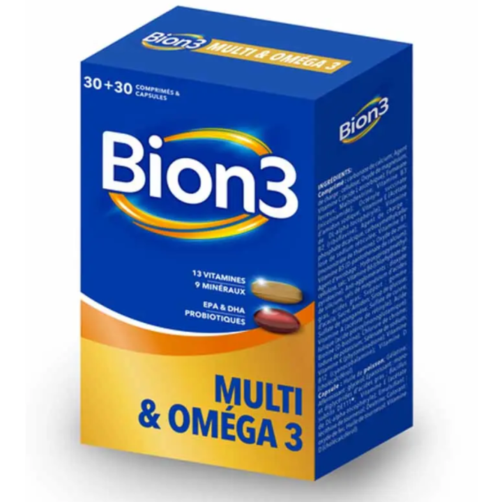 Multi & Omega 3 Bion 3 - Packung mit 30+30 Tabletten und Kapseln