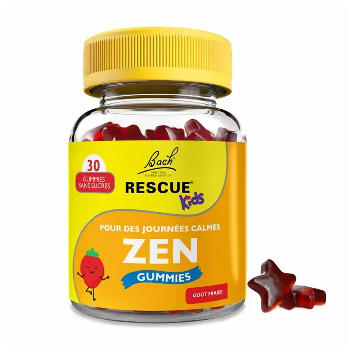 Rescue Kids Zen ruhige Tage Gummibärchen Erdbeergeschmack - 30 Gummibärchen pro Dose