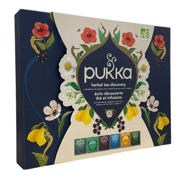 Entdeckungsgeschenkbox für Bio-Tee und Infusionen von Pukka - Geschenkbox mit 30 Beuteln