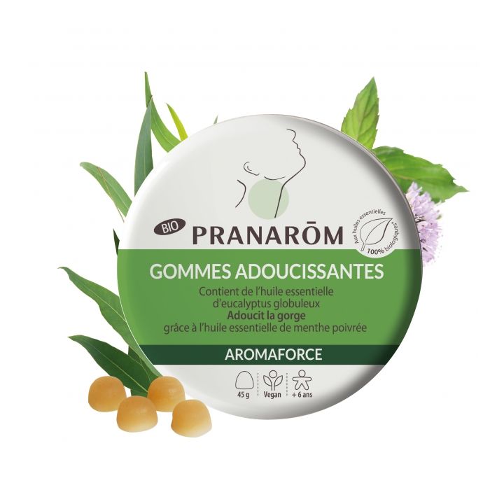 Aromaforce Gummis mit beruhigender Wirkung Minze/Eukalyptus Bio Pranarôm - Packung mit 45 g