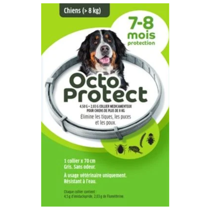 Octo Protect Floh- und Zeckenhalsband für große Hunde Elanco - ein Halsband x 70 cm