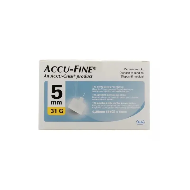 Accu-Fine sterile Einweg-Stiftkanülen Accu-Chek - Packung mit 100 Kanülen