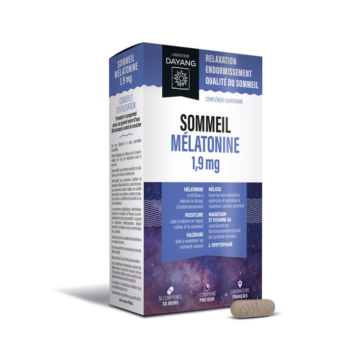 Melatonin Schlaf 1,9 mg Dayang - Packung mit 30 Tabletten