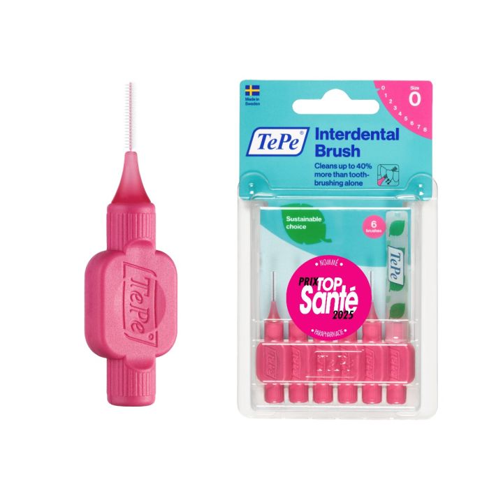 Original Interdentalbürsten rosa Größe 0 (0,4 mm) TePe - 6 Bürsten
