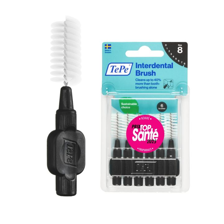 Original schwarze Interdentalbürsten Größe 8 (1,5 mm) TePe - 6 Bürsten