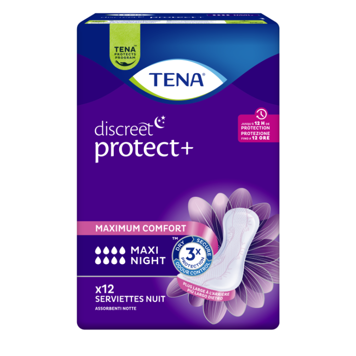 Discreet protect+ maxi night Tena - 12er Pack Schutzprodukte