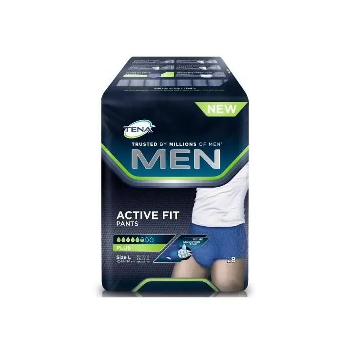 Active Fit Pants Herren Plus Tena - 9 Schutzeinrichtungen Größe L (95-130 cm)