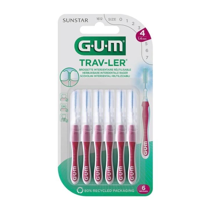 Interdentalbürste Sunstar Trav-ler 1,4 mm Gum - Set mit 6 Bürsten