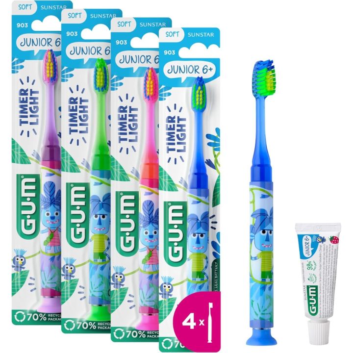 Sunstar Junior-Zahnbürste 6+ weich Gum - eine Zahnbürste