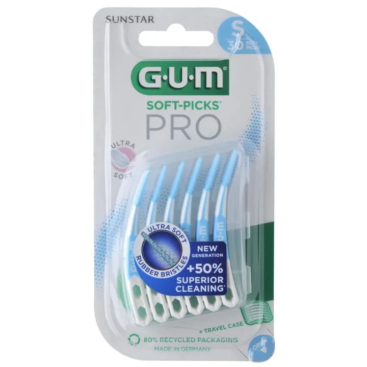 Soft-Picks Pro Interdentalbürsten Größe S GUM - Packung mit 30 Bürsten
