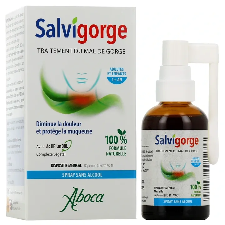 Salvigorge Spray ohne Alkohol Halsschmerzen Aboca - Spray von 30ml