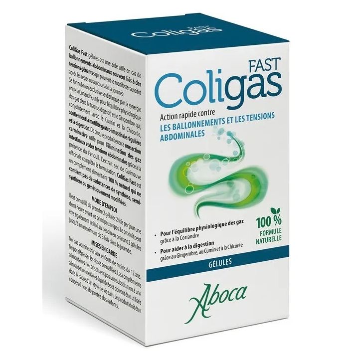 Fast Coligas Blähungen und Bauchschmerzen Aboca - Packung mit 50 Kapseln
