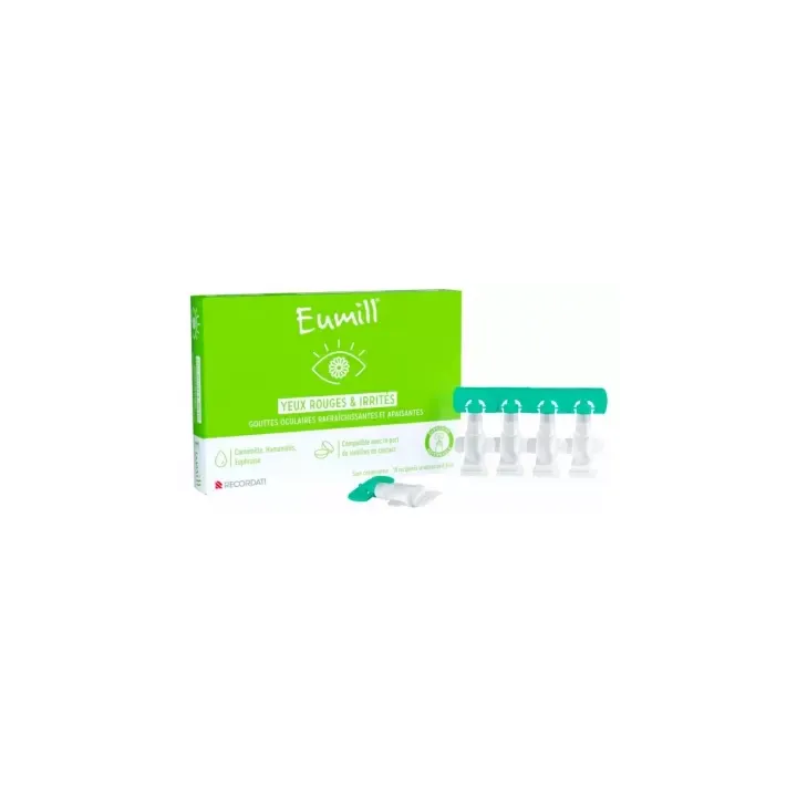Augentropfen bei roten und gereizten Augen Eumill - Packung mit 10 Einzeldosen zu 0,5 ml