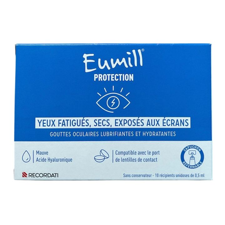 Schutz für müde, trockene Augen, die Bildschirmen ausgesetzt sind Eumill - Packung mit 10 Einzeldosen zu 0,5 ml