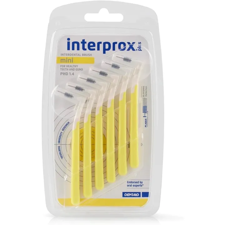 Mini Interdentalbürsten Interprox Plus Gelb Crinex - Packung mit 6 Bürsten