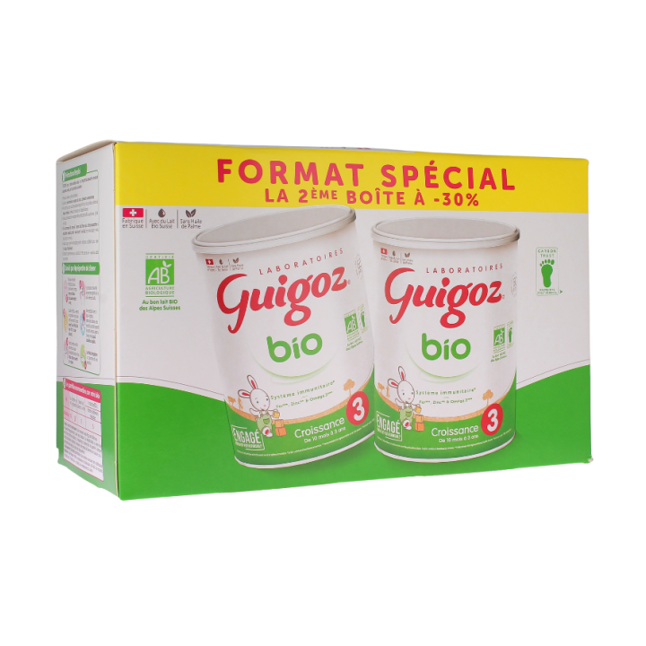 Bio-Wachstumsmilch für 10 Monate bis 3 Jahre Guigoz - 2er-Pack à 800g