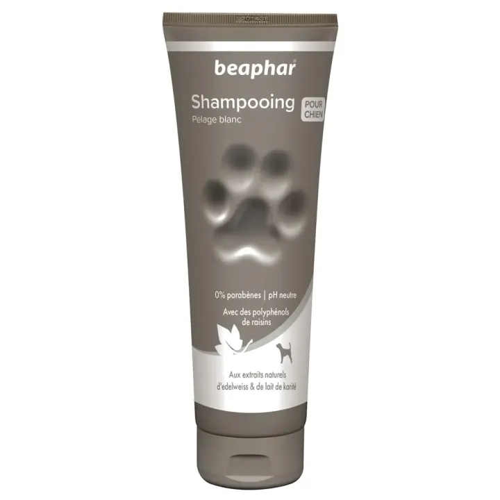 Hundefell Shampoo für weißes Fell pH-neutral Beaphar - Tube mit 250 ml