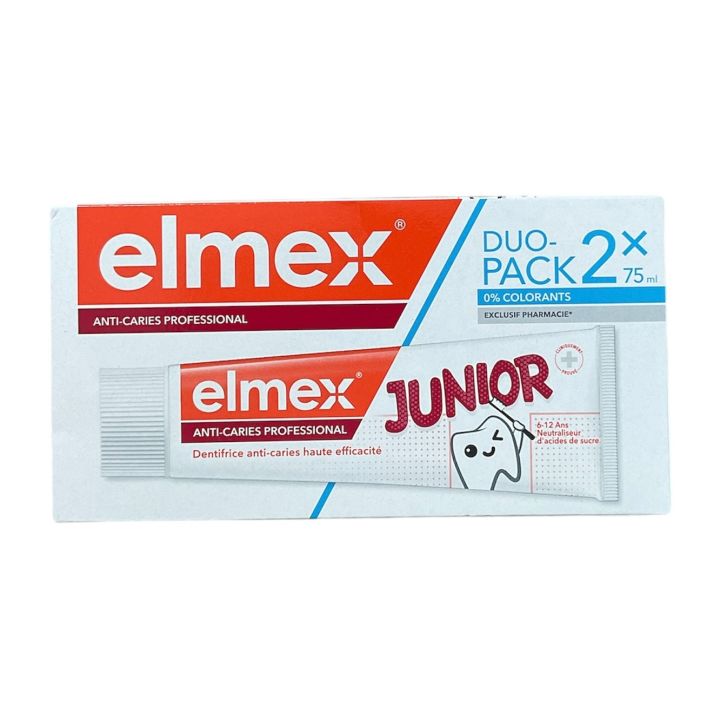Professionelle Junior Kariesprophylaxe Zahnpasta 6-12 Jahre Elmex - 2er Pack mit 75ml Tuben