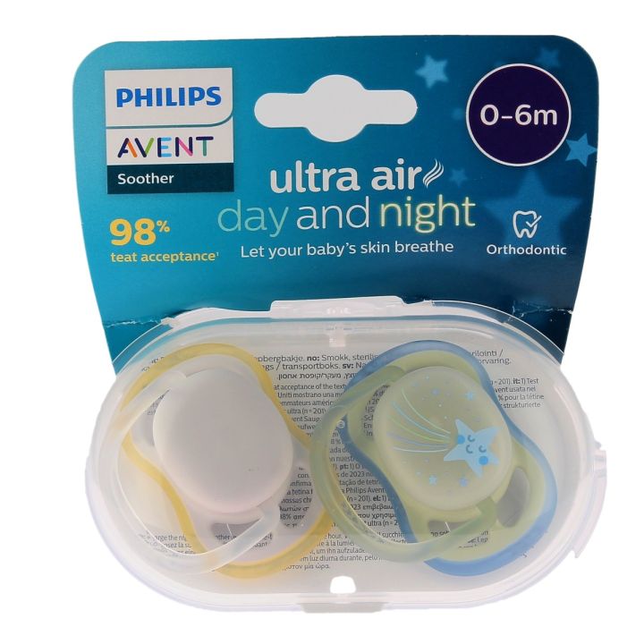 Ultra-Air Schnuller Tag und Nacht 0/6 Monate Philips Avent - 2er Pack Schnuller