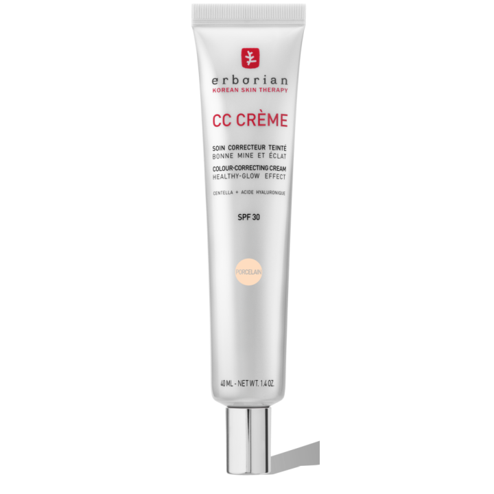 CC Creme Pflege Korrektur getönt SPF30 Farbton Porzellan Erborian - Tube mit 40 ml