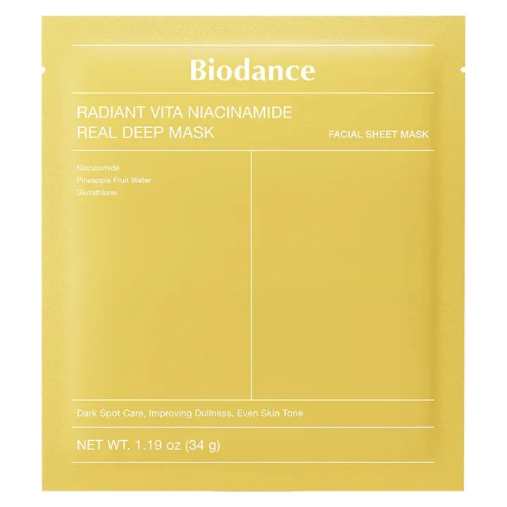 Strahlendes Vita Niacinamid Real Deep Mask Biodance - Beutel mit 1 Maske