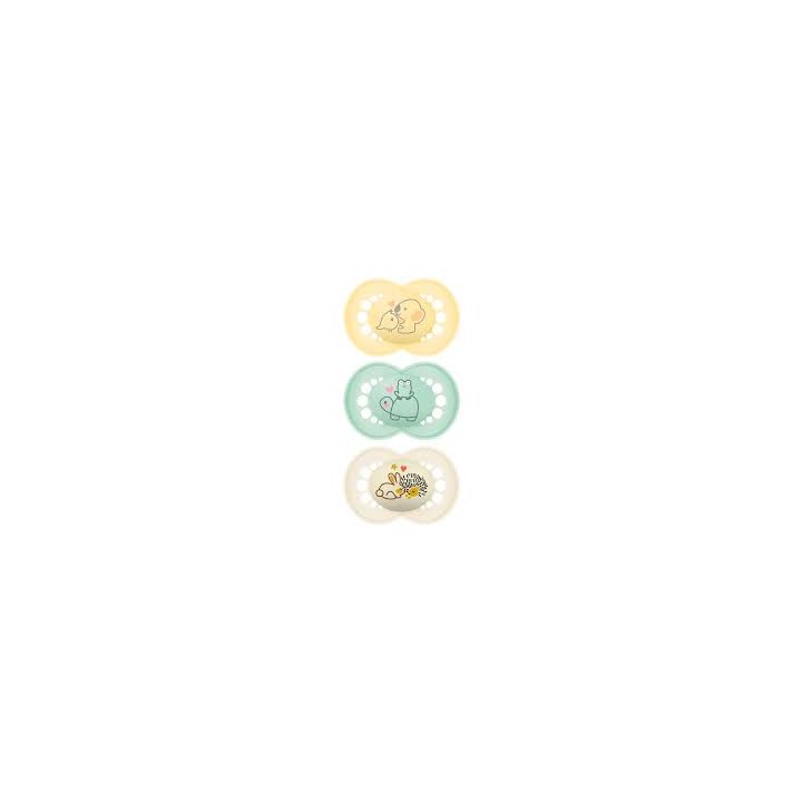 Anatomische Schnuller Original Tag/Nacht 18 Monate+ beige Mam - 3er-Pack Schnuller