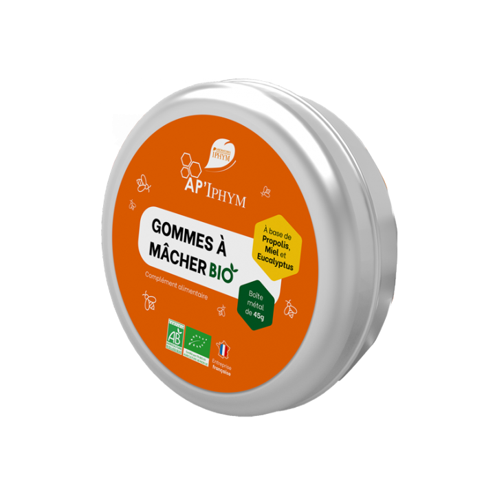 AP'Iphym Kaugummis Propolis Honig und Eukalyptus Iphym - 45g Dose