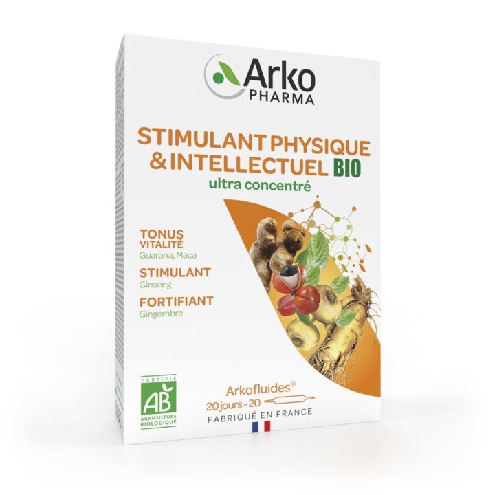 Arkofluides Physische und geistige Stimulation bio Arkopharma - Packung mit 20 Ampullen