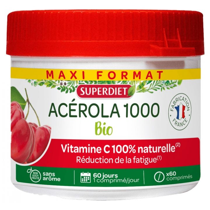 Acerola 1000 bio Super Diet - 60 teilbare Tabletten