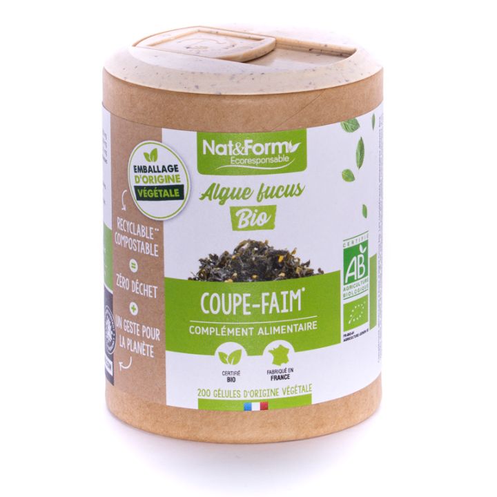 Bio Ecoresponsable Fucus-Algen Nat&Form - Dose von 200 Kapseln