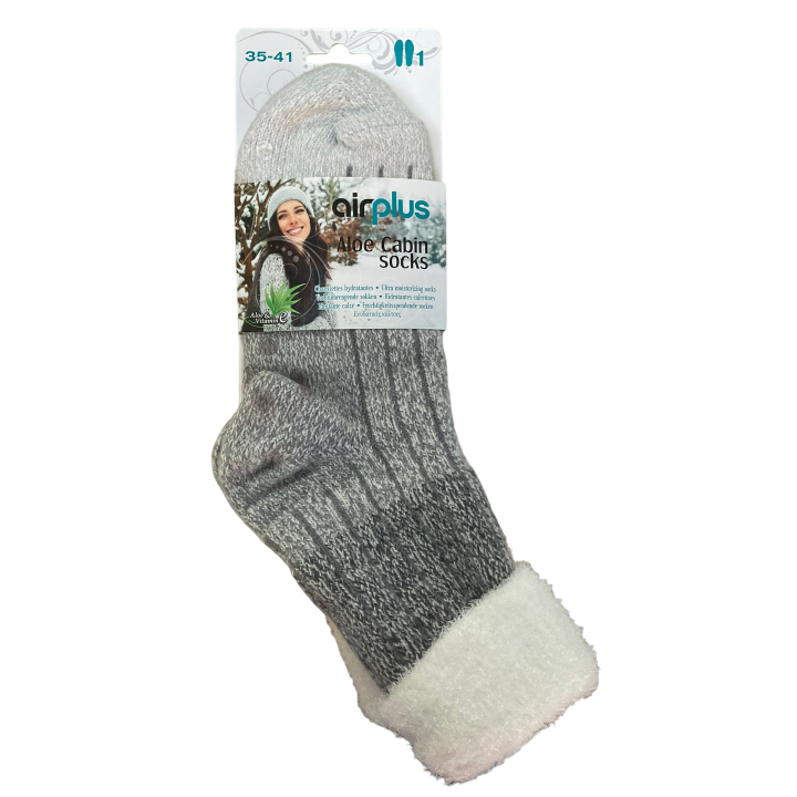 Aloe Cabin Socks Feuchtigkeitsspendende Kuschelsocken 35-41 Airplus - ein Paar Socken