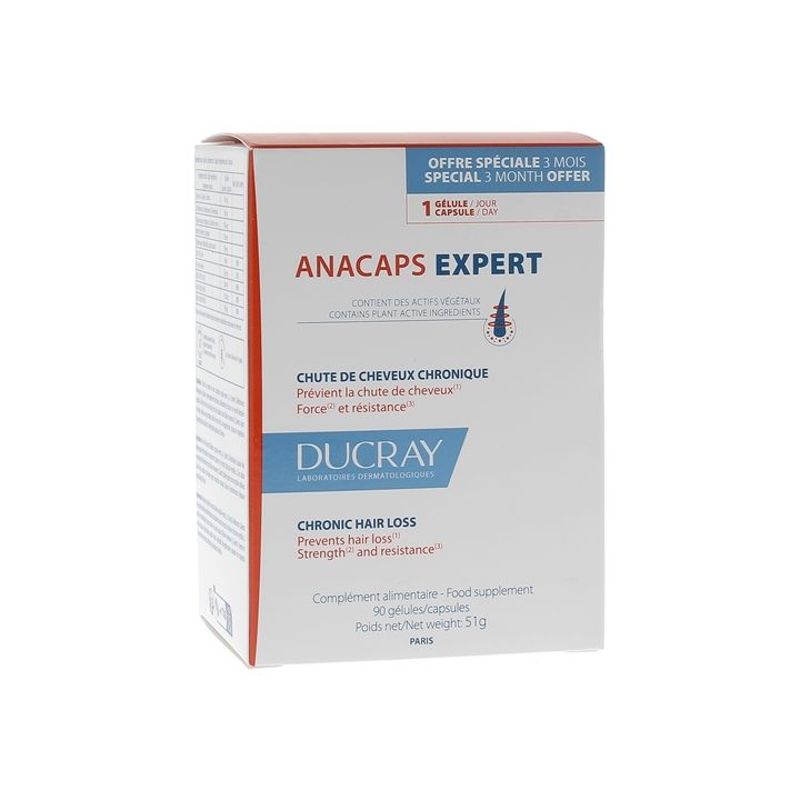 Anacaps Expert chronischer Haarausfall Ducray - Packung mit 90 Kapseln