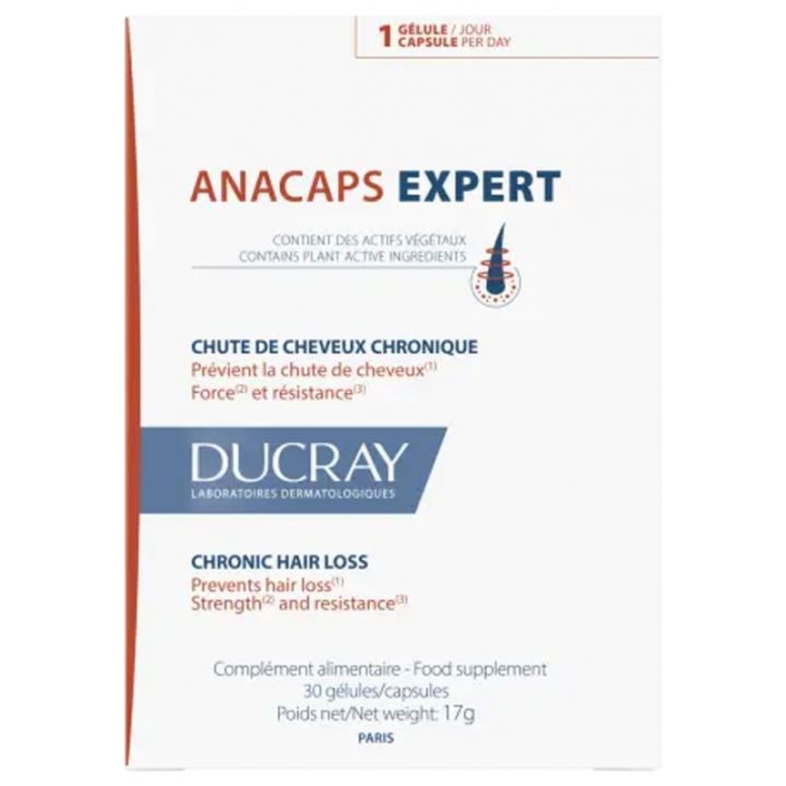 Anacaps Expert Haarausfall chronisch Ducray - Packung mit 30 Kapseln