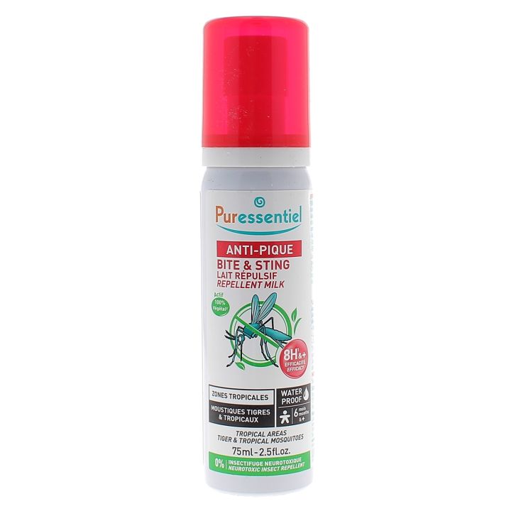 Anti-Pick Milk Insektenschutzmittel wasserdicht tropische Zonen Puressentiel - Spray mit 75 ml