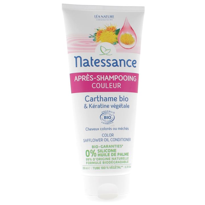 Bio-Haarspülung mit Färberdistel und Keratin Natessance - Tube mit 200 ml