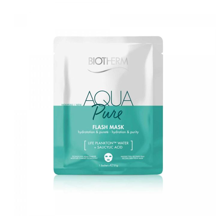Aqua Pure Tuchmaske Feuchtigkeit und Reinheit Biotherm - Beutel mit einer Maske