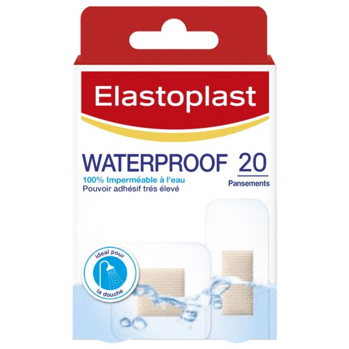 Wasserdichter Pflaster 100% wasserfest Elastoplast - Schachtel mit 20 Pflastern
