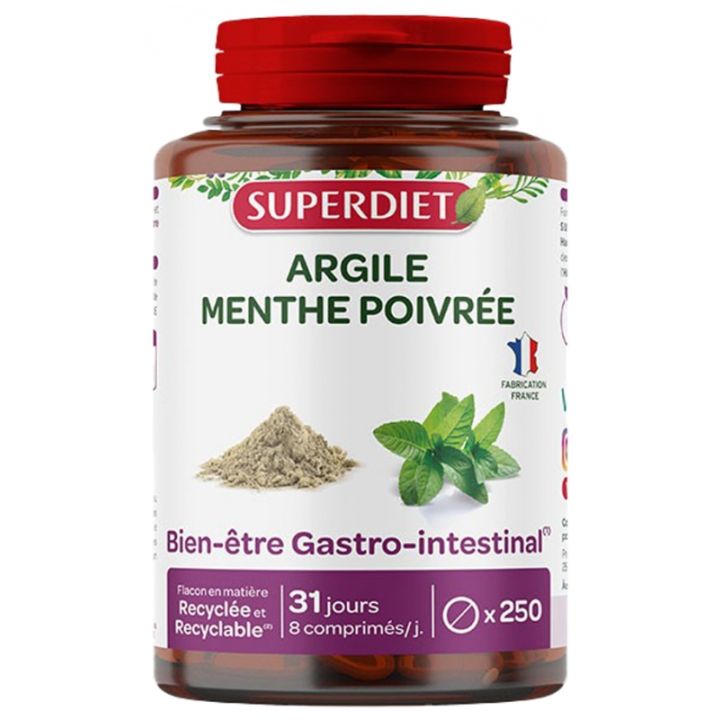 Pfefferminz-Tonerde Super Diet - Dose mit 250 Tabletten