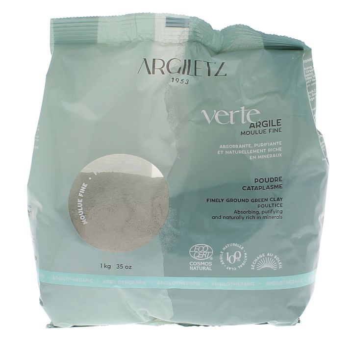 Fein gemahlener grüner Ton Argiletz - 1 kg Beutel