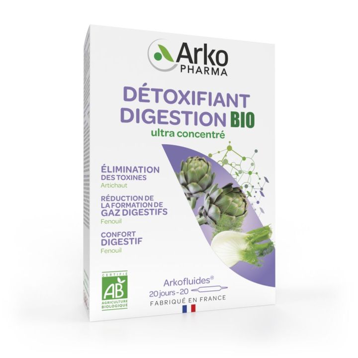 Arkofluides Artischocke Fenchel Bio Arkopharma - Packung mit 20 Ampullen