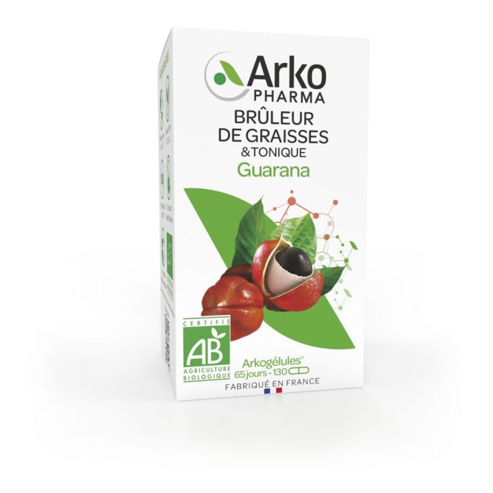 Arkogélules Guarana bio Arkopharma - Packung mit 130 Kapseln