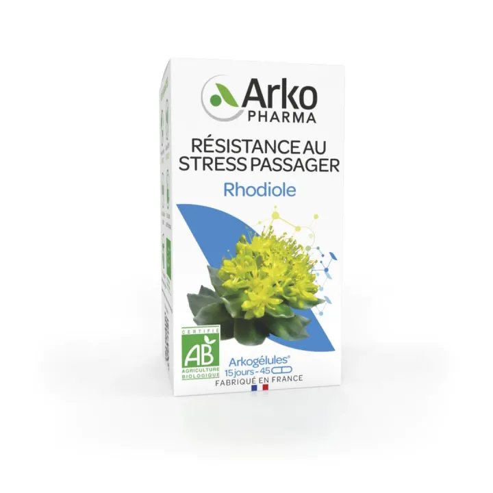 Arkogélules Rhodiola Stresspassager Bio Arkopharma - Packung mit 45 Kapseln