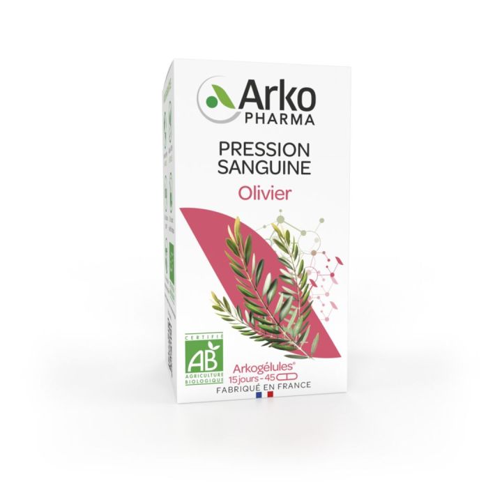 Arkogélules Oliven bio Blutdruck Arkopharma - Packung mit 45 Kapseln