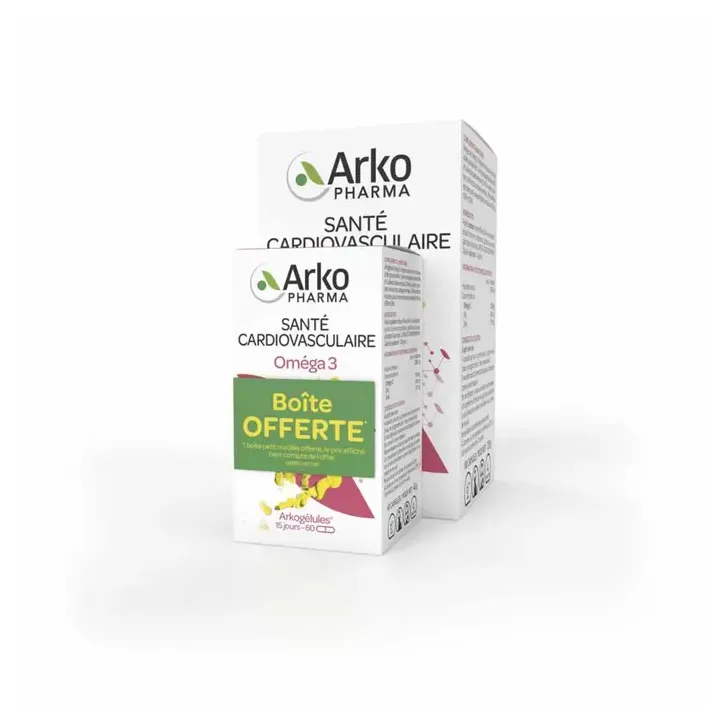Arkogélules Omega 3 Arkopharma - Packung mit 180 Kapseln + 60 Kapseln gratis