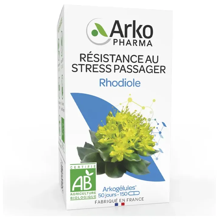 Arkogélules Rhodiola Stresspassager Bio Arkopharma - Packung mit 150 Kapseln